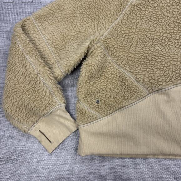 Lululemon Scuba Oversized Half-Zip Fleece Hoodie Sz XL/XXL Sherpa Beige Cropped - Picture 9 of 12